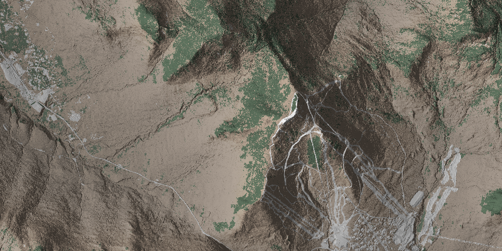 High resolution elevation map of Jay Peak Resort and the surrounding mountains.